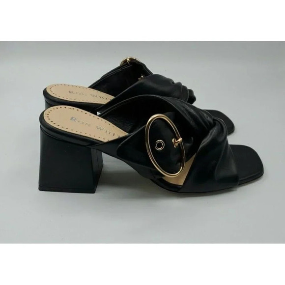 Ron White Black Willow Napa Twist Buckle Sandals Size 37.5 (7 US) $475.00 - Picture 7 of 13